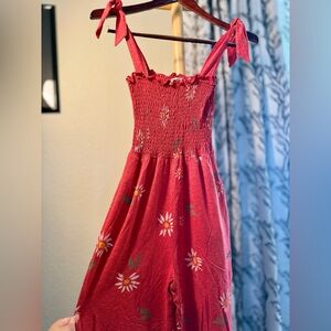Toad&Co Red Daisy Gemina Sleeveless Jumpsuit